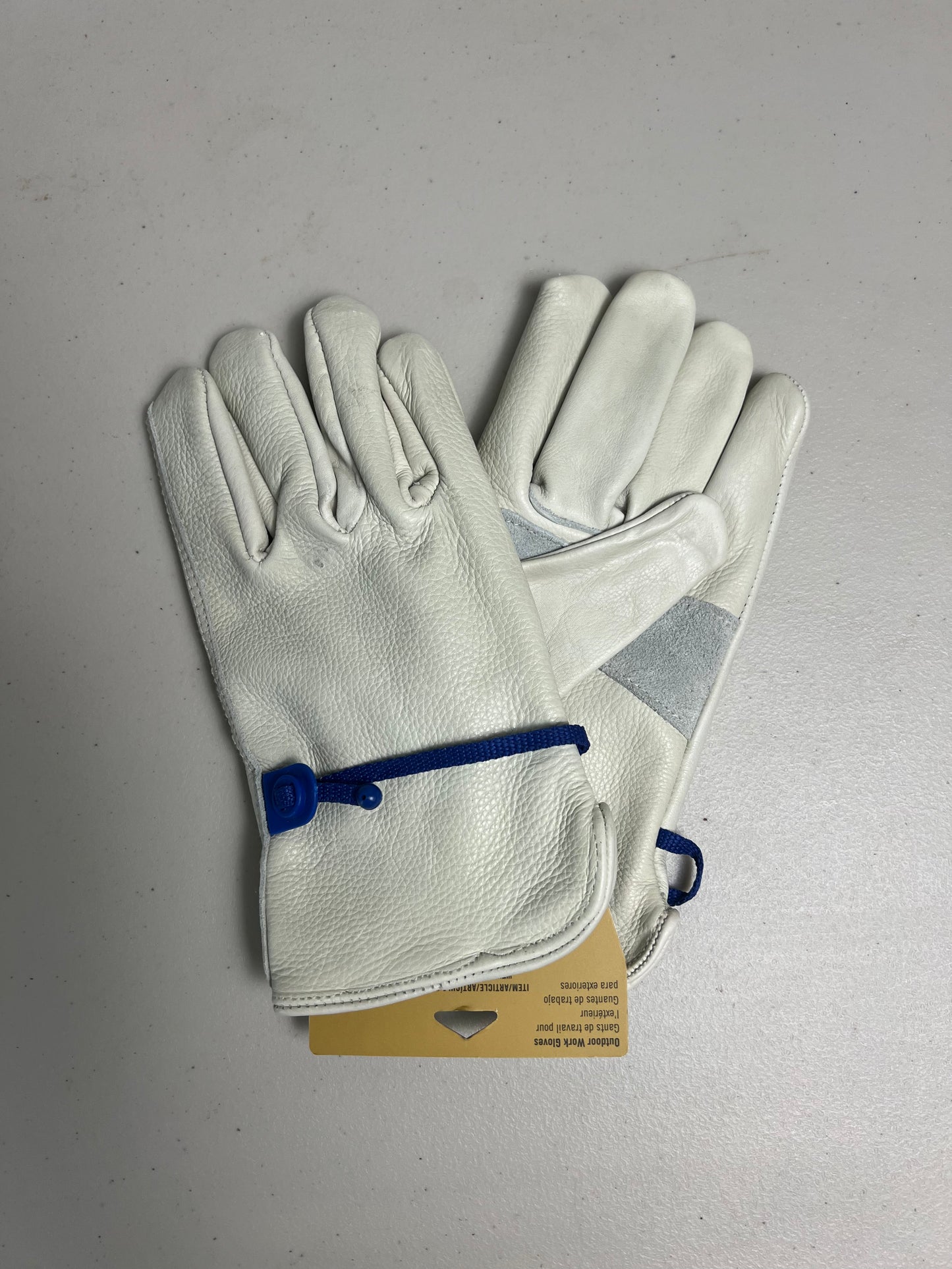 Project Source Medium Off-white Leather Construction Gloves, (12-Pairs)