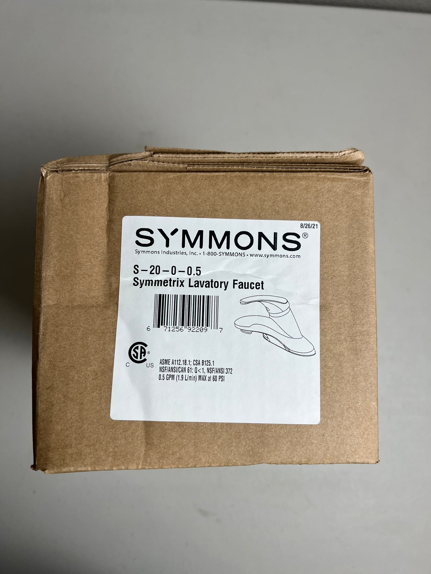 Symmons® S-20-0-1.5 Symmetrix™ Centerset Lavatory Faucet, Polished Chrome, 1 Handles, 1.5 gpm Flow Rate