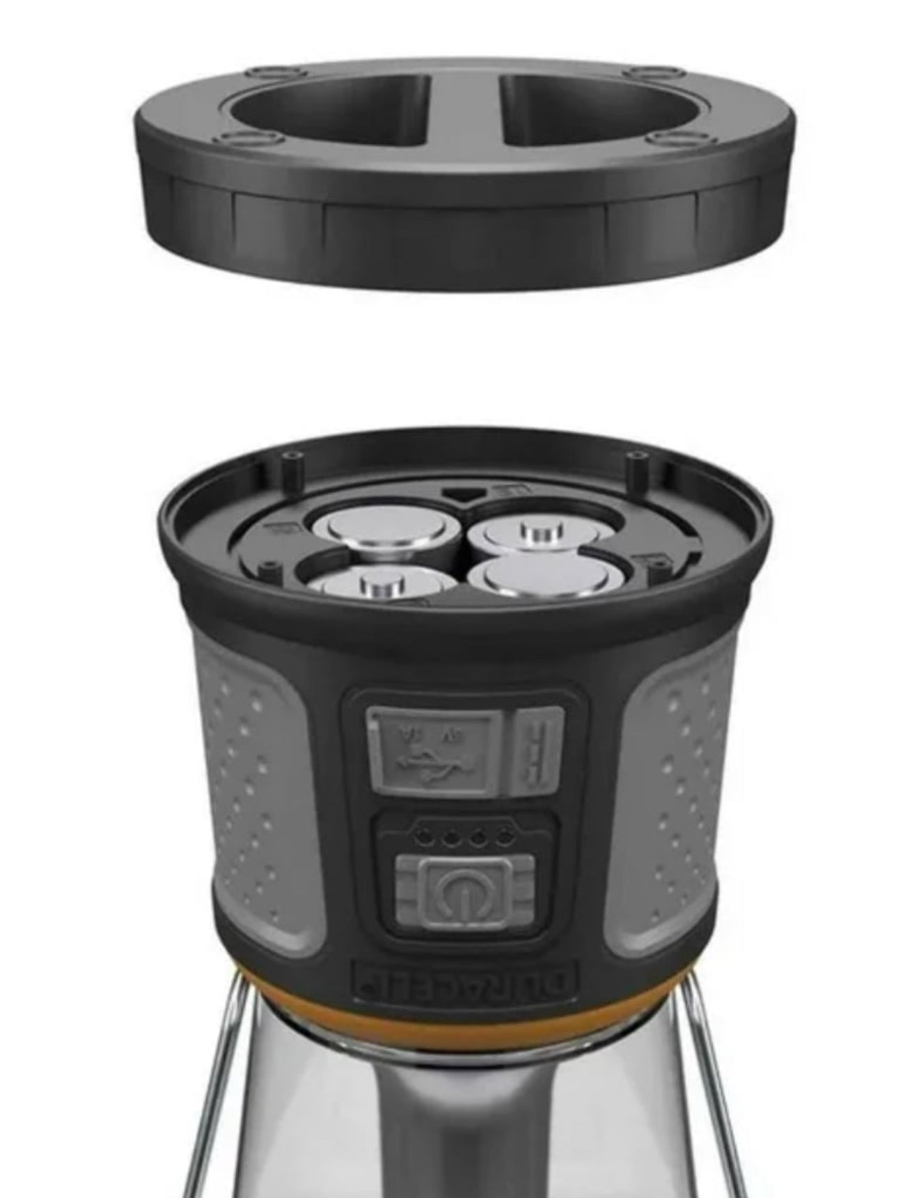 Duracell 2000 Lumens Tri-Power Rechargable Lantern Solar Power Built-In Battery