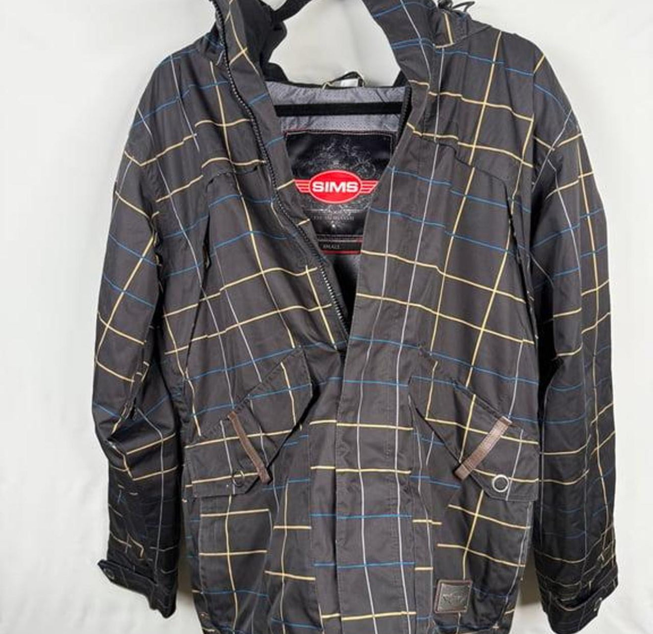 SIMS Men's Snowboarding Jacket - Hood w/ Faux-Fur Lining - Zippered - Size Small