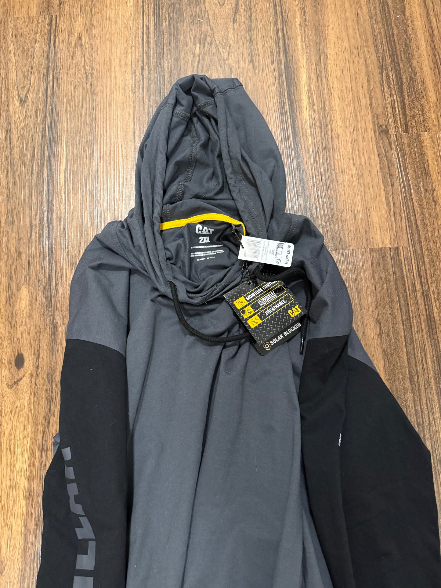 Caterpillar Men's Hooded Banner Long Shirts with UPF 50 Protection (size L)