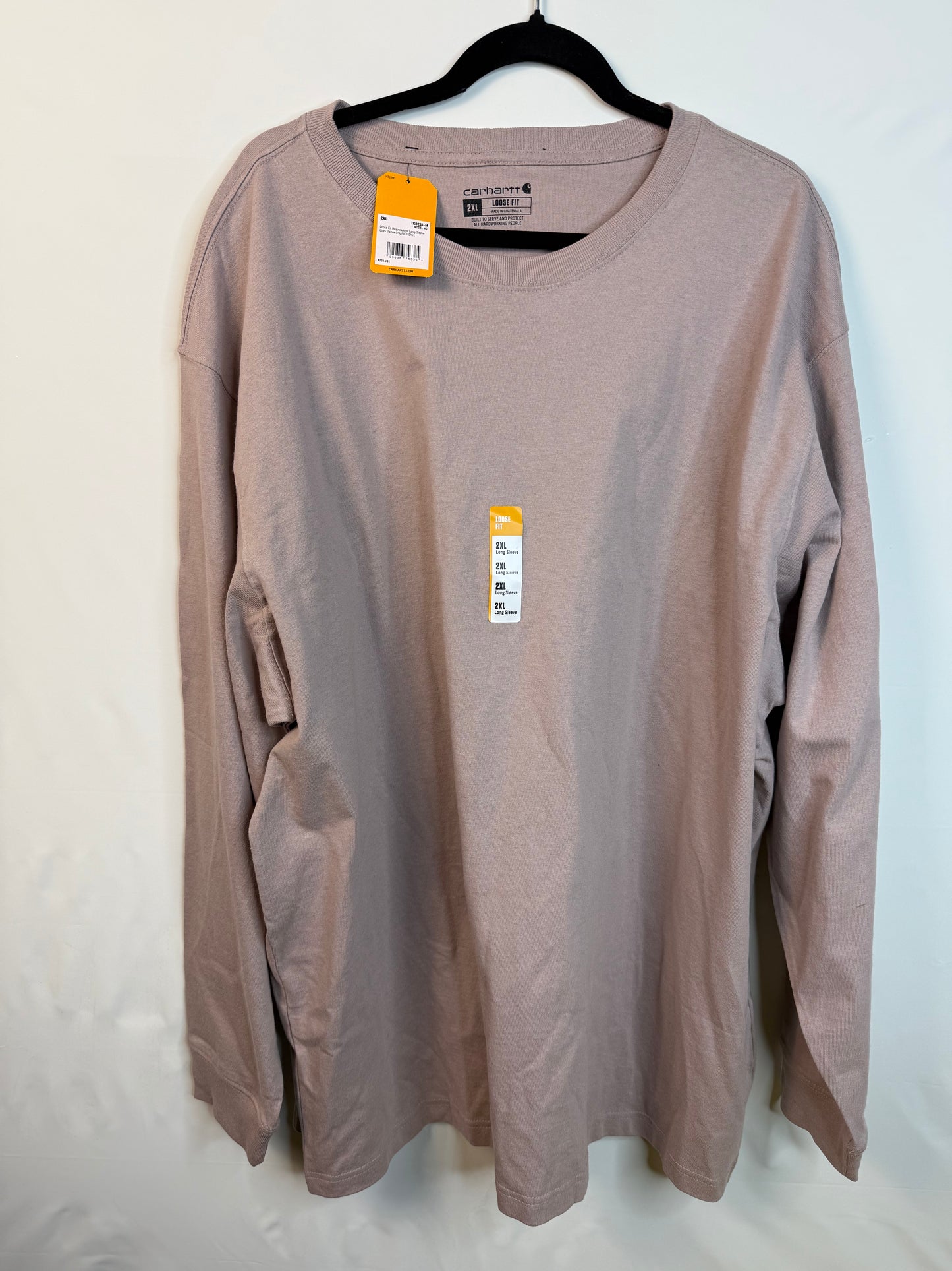 Carhartt Loose Fit Heavyweight Long-Sleeve Logo Sleeve Graphic T-Shirt (Size XXL)