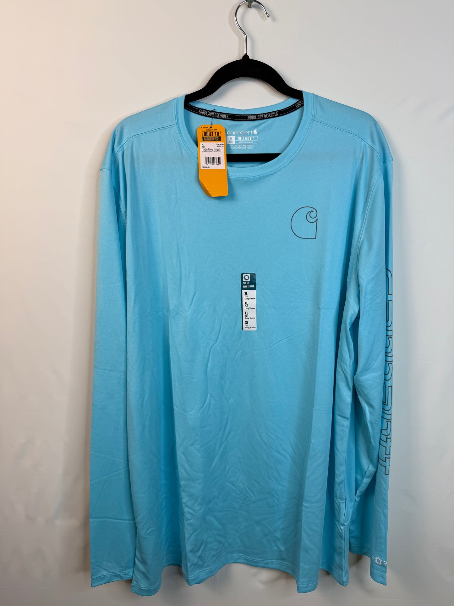 Carhartt Men's size XL Gulf Blue Long-Sleeve Logo Graphic T-Shirt