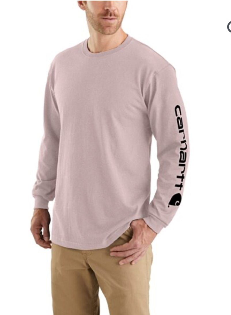 Carhartt Loose Fit Heavyweight Long-Sleeve Logo Sleeve Graphic T-Shirt (Size XXL)