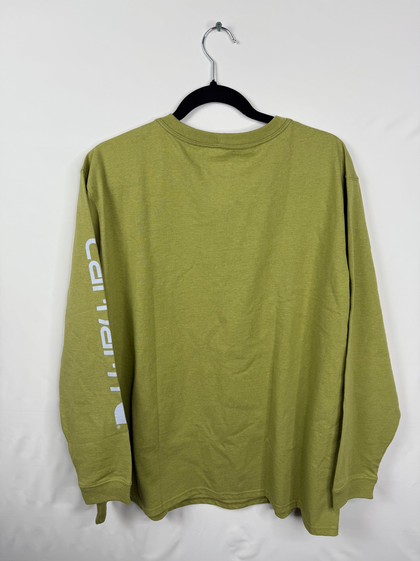 Loose Fit Heavyweight Long-Sleeve Logo Sleeve Graphic T-Shirt Women's Size 2X (20w-22w)