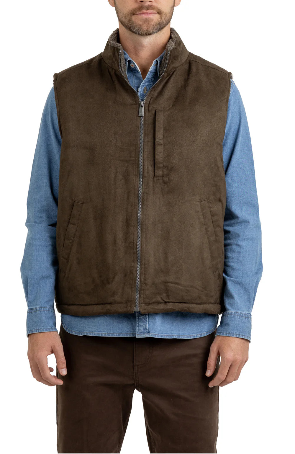 Rainforest Micro Suede Sherpa Lined Vest