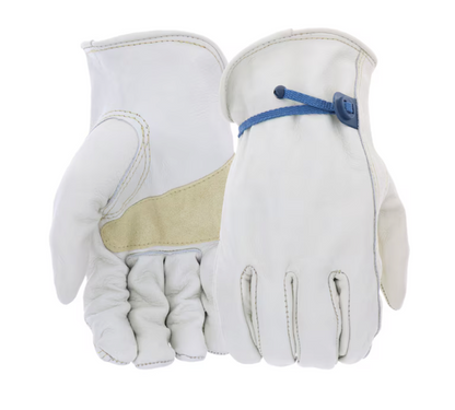 Project Source Medium Off-white Leather Construction Gloves, (1-Pair)