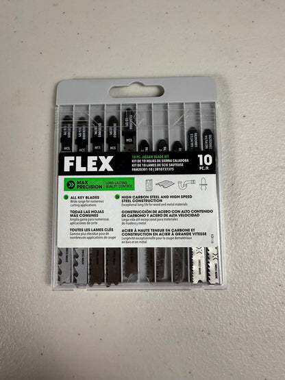 Brand New 2021 FLEX 10-Piece T-Shank Jigsaw Blade Set (Made In Switzerland)