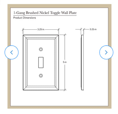 (4 plates) allen + roth 1-Gang Standard Size Brushed Nickel Indoor Toggle Wall Plate