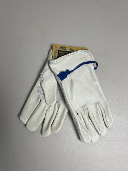 Project Source Medium Off-white Leather Construction Gloves, (1-Pair)