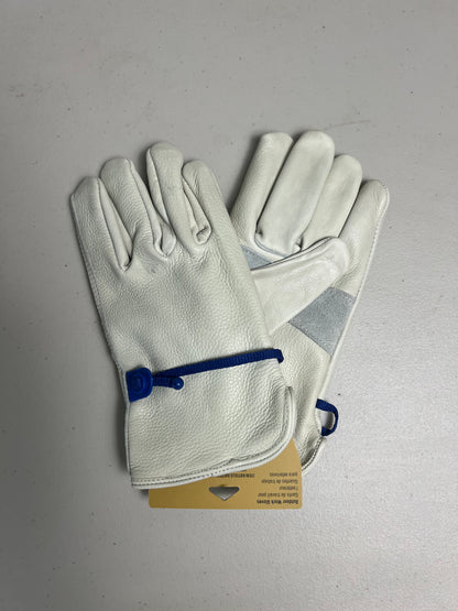 Project Source Medium Off-white Leather Construction Gloves, (1-Pair)