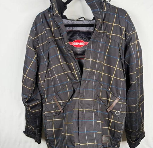 SIMS Men's Snowboarding Jacket - Hood w/ Faux-Fur Lining - Zippered - Size Small