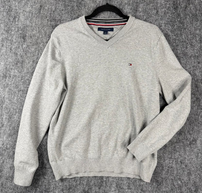 Tommy Hilfiger Men’s V-Neck Sweater - Gray, Size L