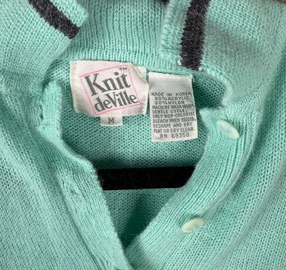 Vintage Knit deVille Sweater - Mint Green, Size M