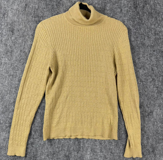 Charter Club Women’s Ribbed Turtleneck Sweater - Gold, Size L