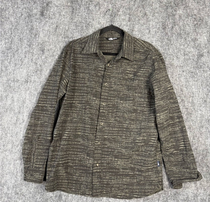 PreLoved The North Face men’s long sleeve abstract print shirt, size L.