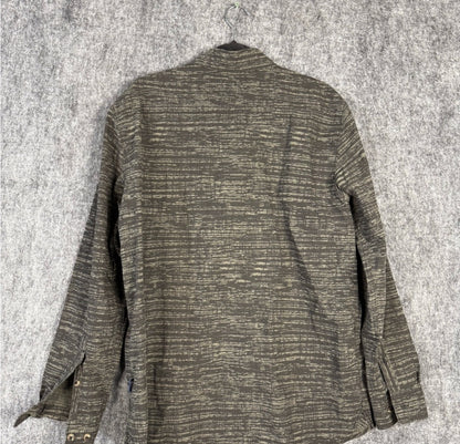 PreLoved The North Face men’s long sleeve abstract print shirt, size L.