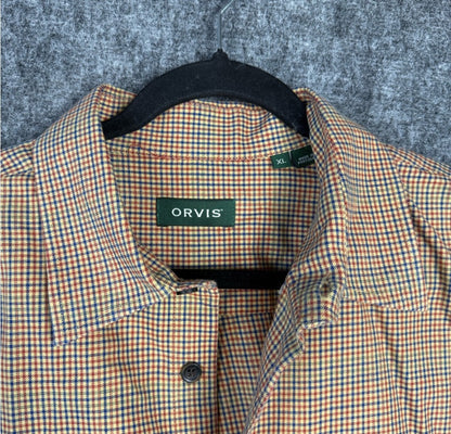 PreLoved Orvis men’s long sleeve plaid shirt, XL, cotton & merino wool blend.