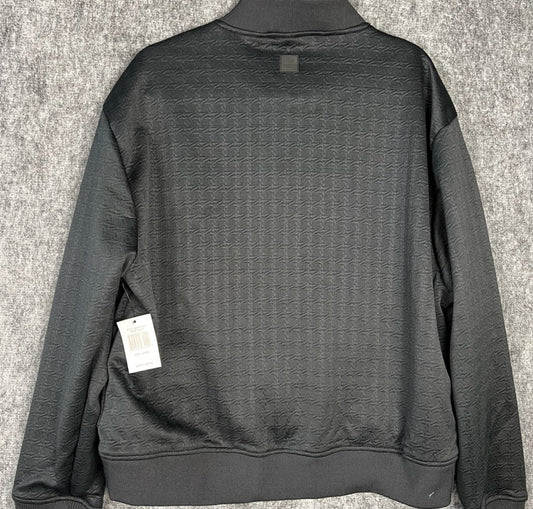New SAINTS Studio Black Textured Bomber Jacket – Size Large