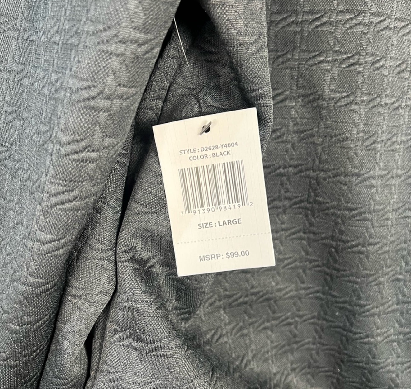 New SAINTS Studio Black Textured Bomber Jacket – Size Large